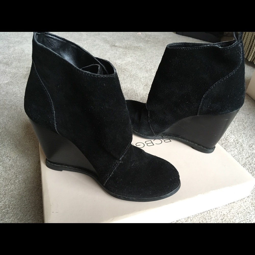 BCBG Black Suede Booties